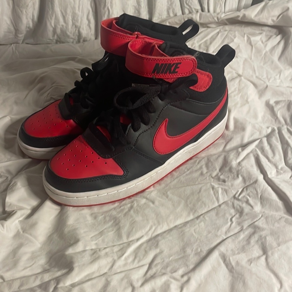Nike high tops black and red